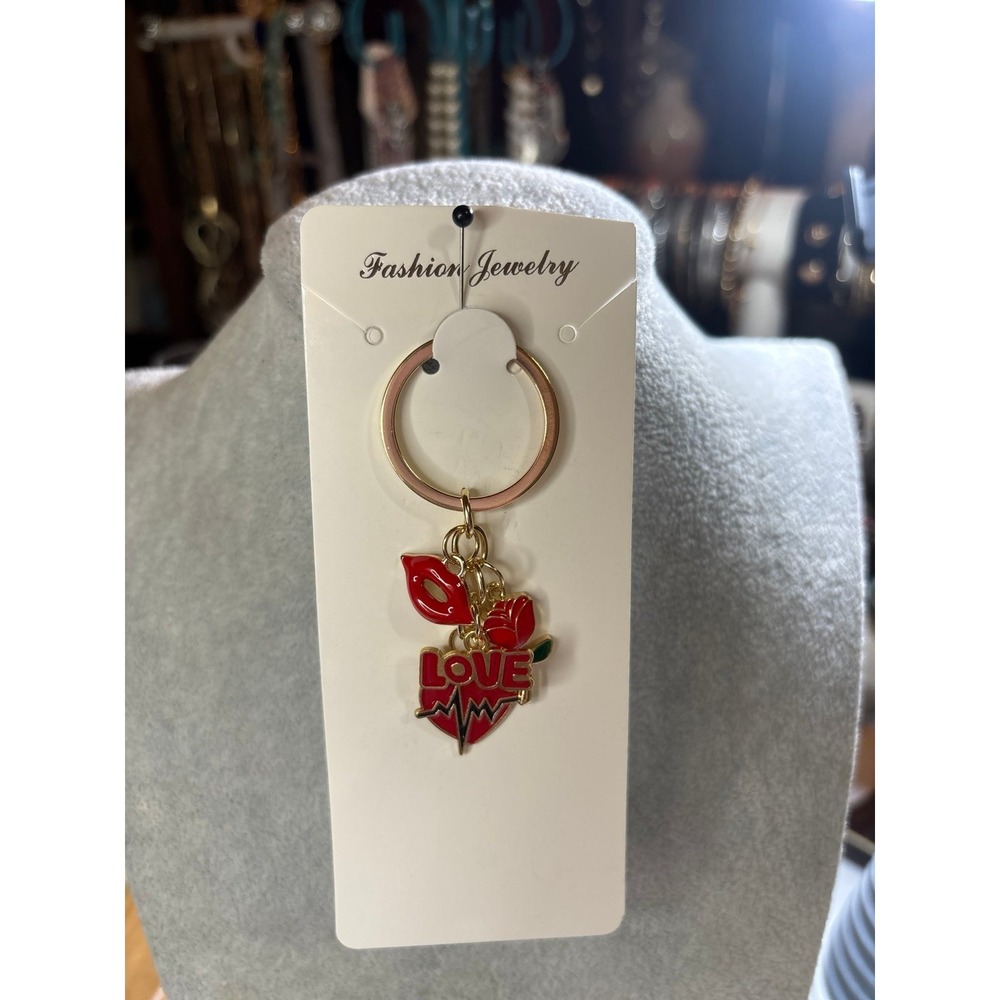 Heartbeat Love Keychain Bag Charm